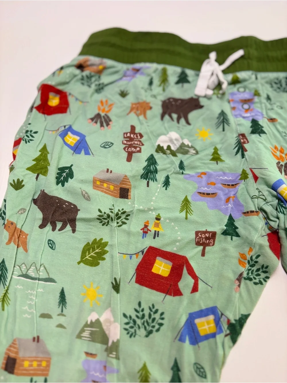 Little Sleepies Bamboo Pajama Pants Small Camping Bear Cabin Outdoors